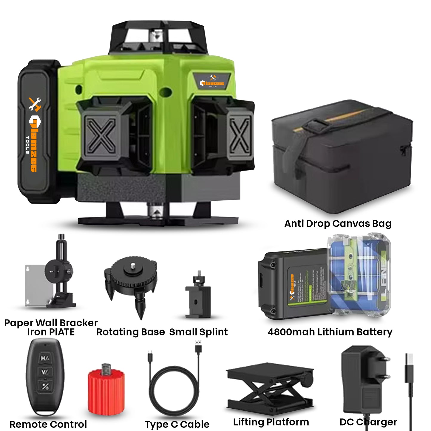 Glamzes Tools™ 16-Line Professional Laser Level