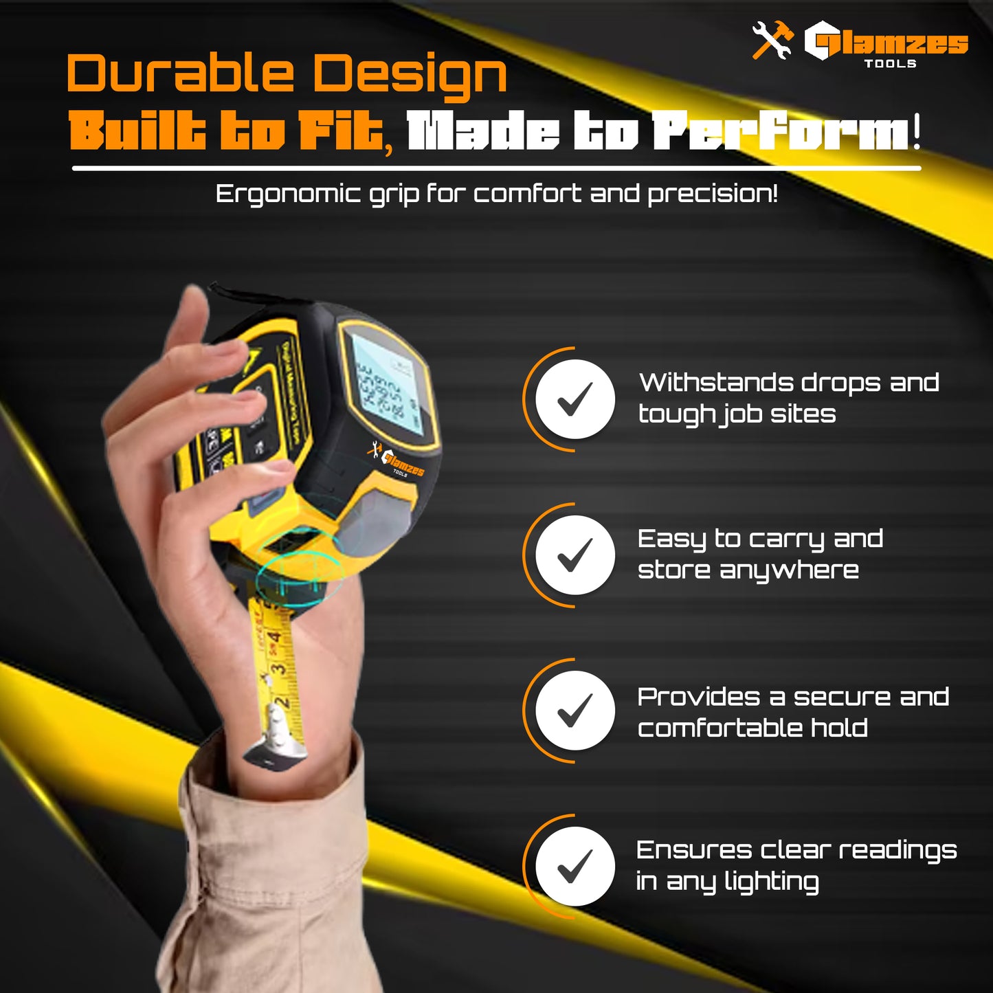 Glamzes Tools™ Laser Smart Ruler