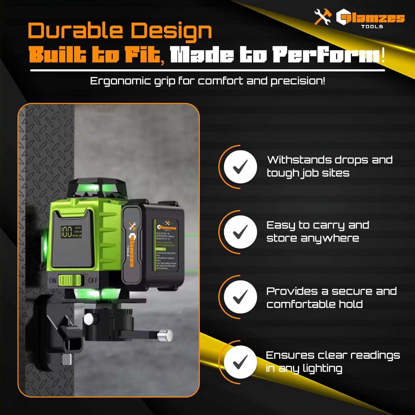 Glamzes Tools™ 16-Line Professional Laser Level