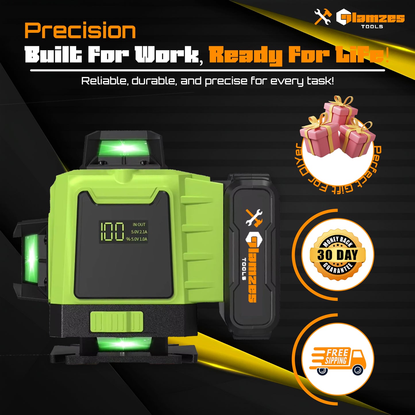 Glamzes Tools™ 16-Line Professional Laser Level