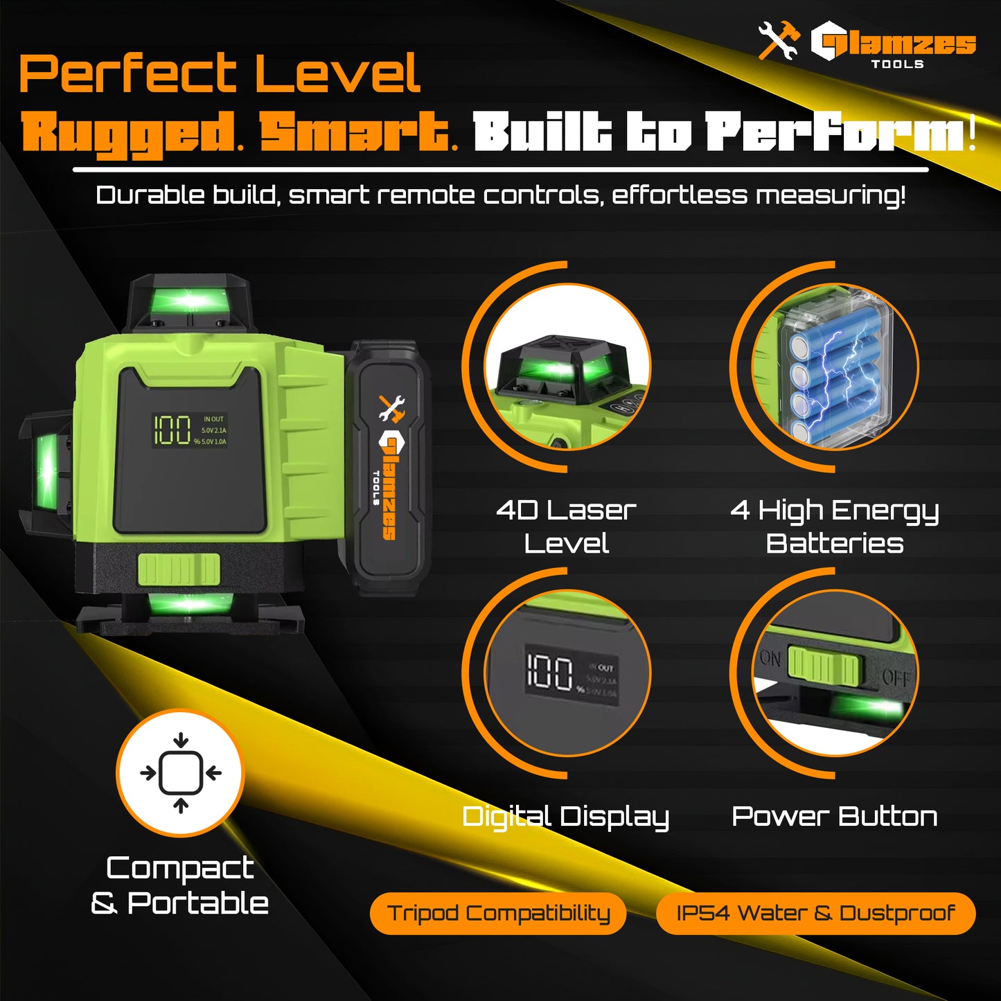 Glamzes Tools™ 16-Line Professional Laser Level
