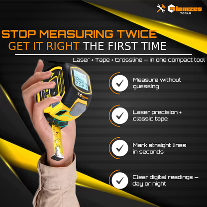 Glamzes Tools™ 3-in-1 Laser Tape Measure