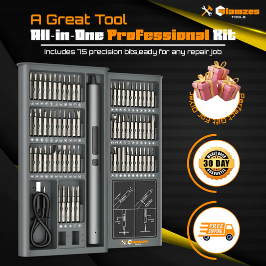 Glamzes Tools™ 75-in-1 Precision Electric Screwdriver Set