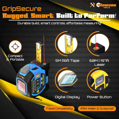Glamzes Tools™ 3-in-1 Laser Tape Measure