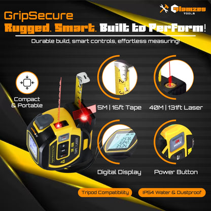Glamzes Tools™ 3-in-1 Laser Tape Measure